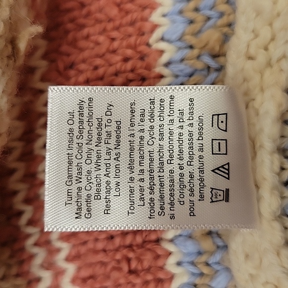 Coldwater Creek Stripe Knit Sweater Beachy Vibes Size PM - Picture 10 of 11